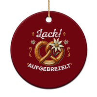 Zack Aufgebrezelt Oktoberfest Ceramic Ornament Dress Up Funny Pretzel Edelweiss Bavarian Festival - Wonder Print Shop