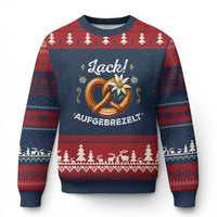 Zack Aufgebrezelt Oktoberfest Ugly Christmas Sweater Dress Up Funny Pretzel Edelweiss Bavarian Festival - Wonder Print Shop