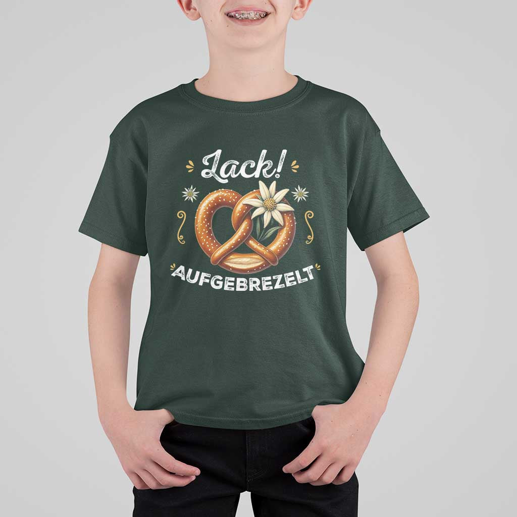Zack Aufgebrezelt Oktoberfest T Shirt For Kid Dress Up Funny Pretzel Edelweiss Bavarian Festival - Wonder Print Shop