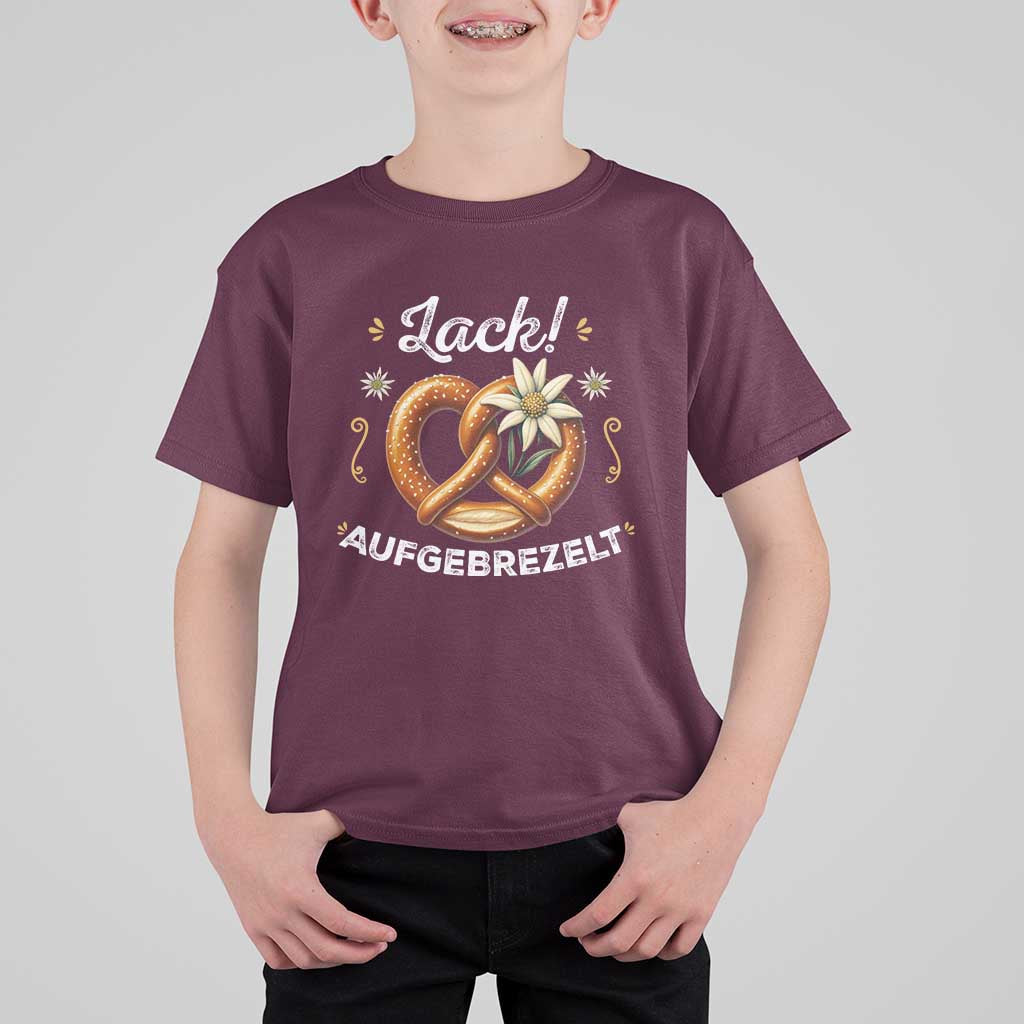Zack Aufgebrezelt Oktoberfest T Shirt For Kid Dress Up Funny Pretzel Edelweiss Bavarian Festival - Wonder Print Shop