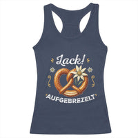 Zack Aufgebrezelt Oktoberfest Racerback Tank Top Dress Up Funny Pretzel Edelweiss Bavarian Festival - Wonder Print Shop