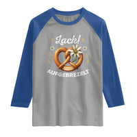 Zack Aufgebrezelt Oktoberfest Raglan Shirt Dress Up Funny Pretzel Edelweiss Bavarian Festival - Wonder Print Shop