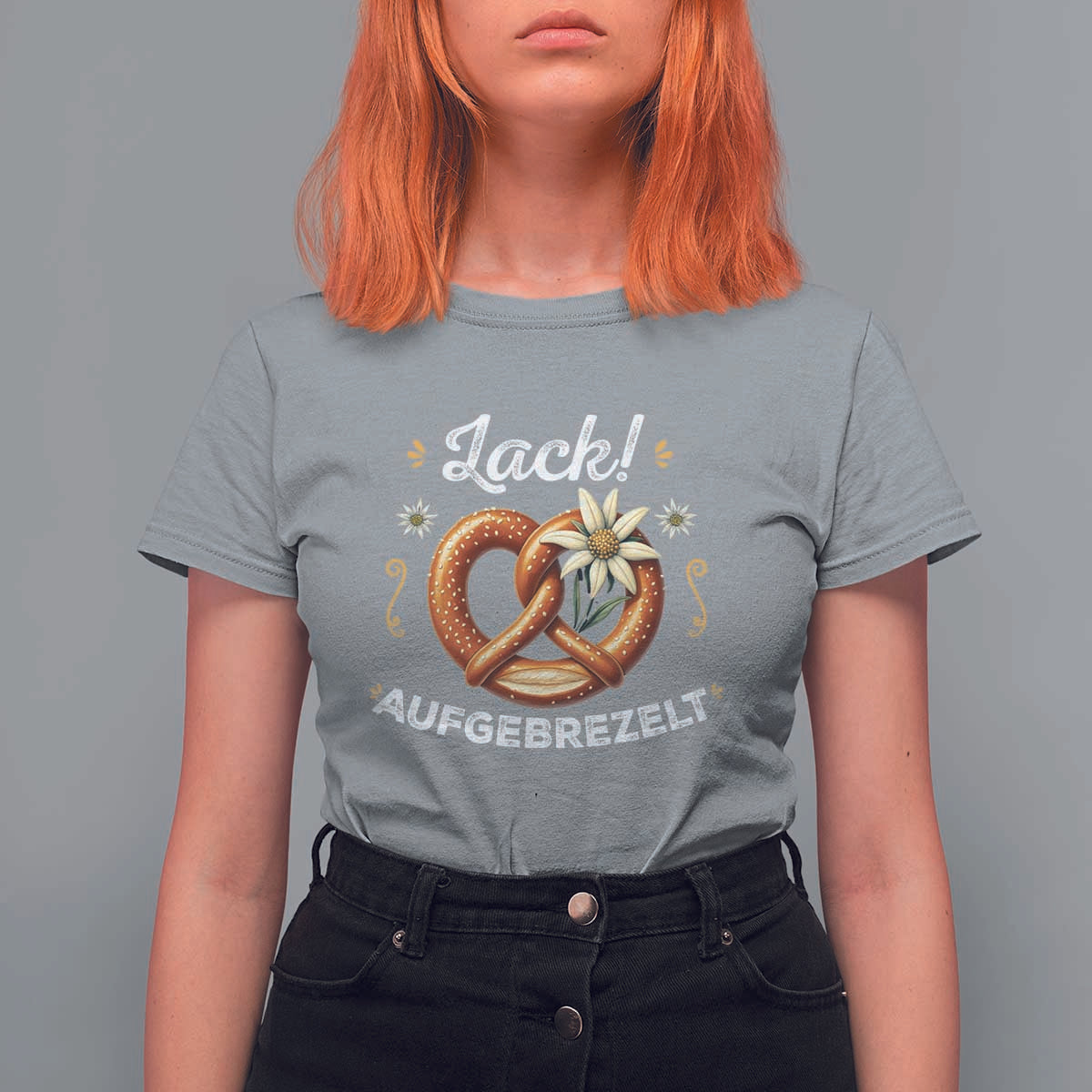 Zack Aufgebrezelt Oktoberfest T Shirt For Women Dress Up Funny Pretzel Edelweiss Bavarian Festival - Wonder Print Shop