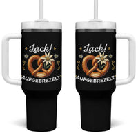 Zack Aufgebrezelt Oktoberfest Tumbler With Handle Dress Up Funny Pretzel Edelweiss Bavarian Festival - Wonder Print Shop