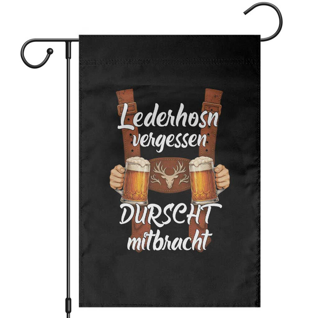 Lederhosen Forgotten Oktoberfest Garden Flag Durscht Mitbracht Funny Beer Drinking - Wonder Print Shop