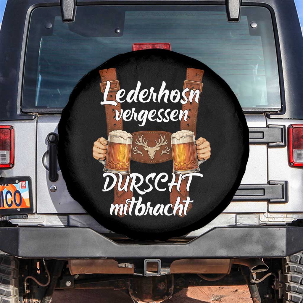 Lederhosen Forgotten Oktoberfest Spare Tire Cover Durscht Mitbracht Funny Beer Drinking - Wonder Print Shop