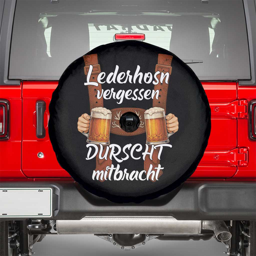 Lederhosen Forgotten Oktoberfest Spare Tire Cover Durscht Mitbracht Funny Beer Drinking - Wonder Print Shop