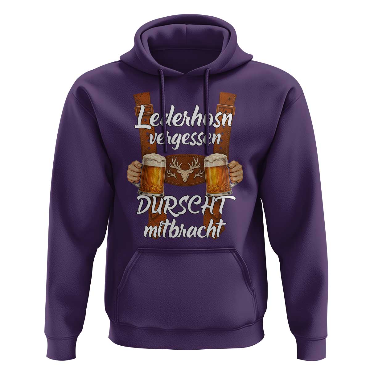 Lederhosen Forgotten Oktoberfest Hoodie Durscht Mitbracht Funny Beer Drinking - Wonder Print Shop