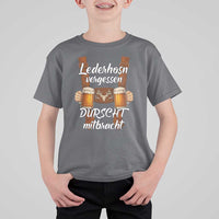 Lederhosen Forgotten Oktoberfest T Shirt For Kid Durscht Mitbracht Funny Beer Drinking - Wonder Print Shop