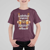 Lederhosen Forgotten Oktoberfest T Shirt For Kid Durscht Mitbracht Funny Beer Drinking - Wonder Print Shop