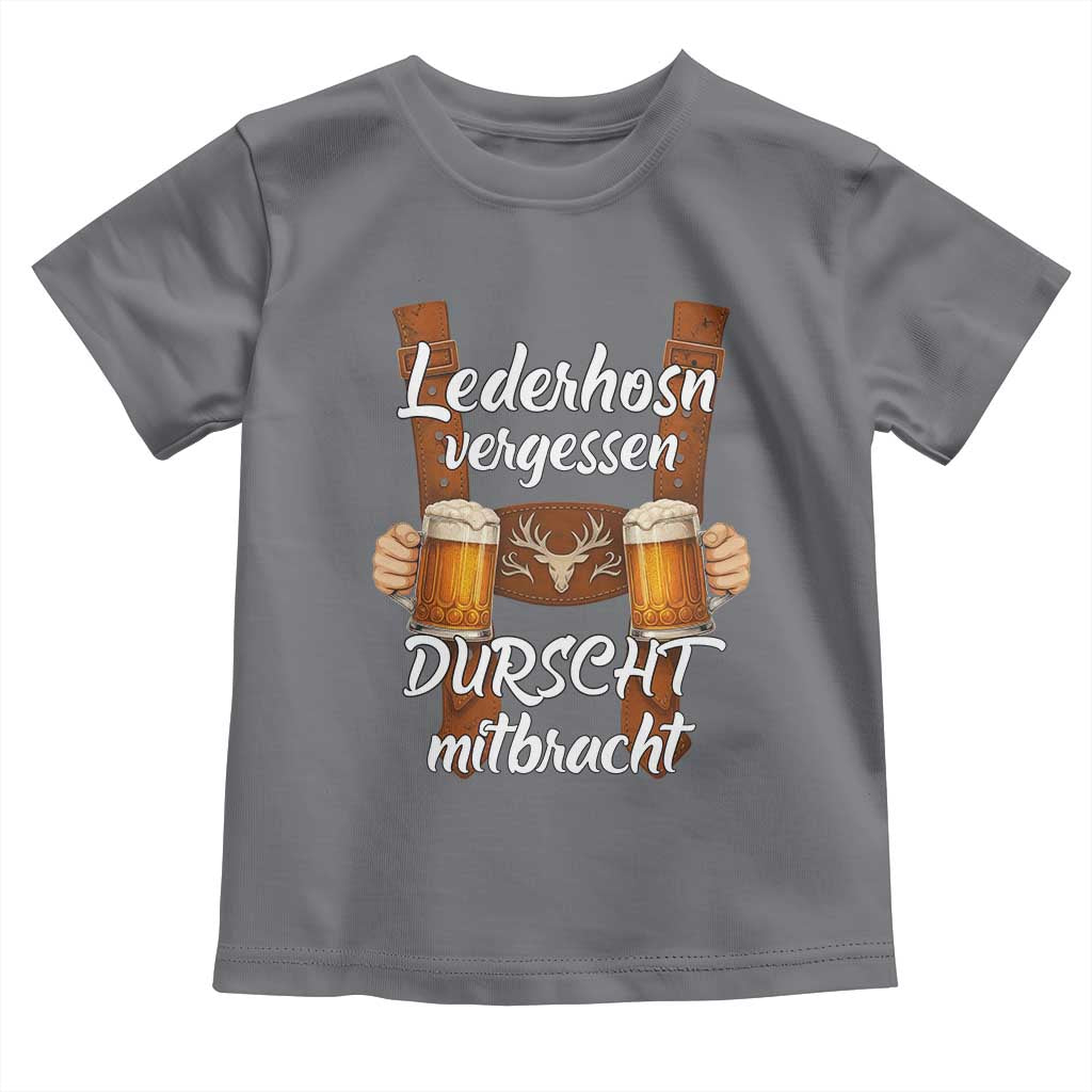 Lederhosen Forgotten Oktoberfest Toddler T Shirt Durscht Mitbracht Funny Beer Drinking - Wonder Print Shop