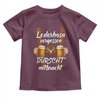 Lederhosen Forgotten Oktoberfest Toddler T Shirt Durscht Mitbracht Funny Beer Drinking - Wonder Print Shop