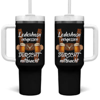 Lederhosen Forgotten Oktoberfest Tumbler With Handle Durscht Mitbracht Funny Beer Drinking - Wonder Print Shop