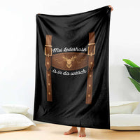 Funny Lederhosen Costume Alternative for Oktoberfest Throw Blanket Mei Lederhosn Is In Da Wasch - Wonder Print Shop