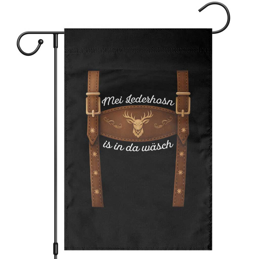 Funny Lederhosen Costume Alternative for Oktoberfest Garden Flag Mei Lederhosn Is In Da Wasch - Wonder Print Shop