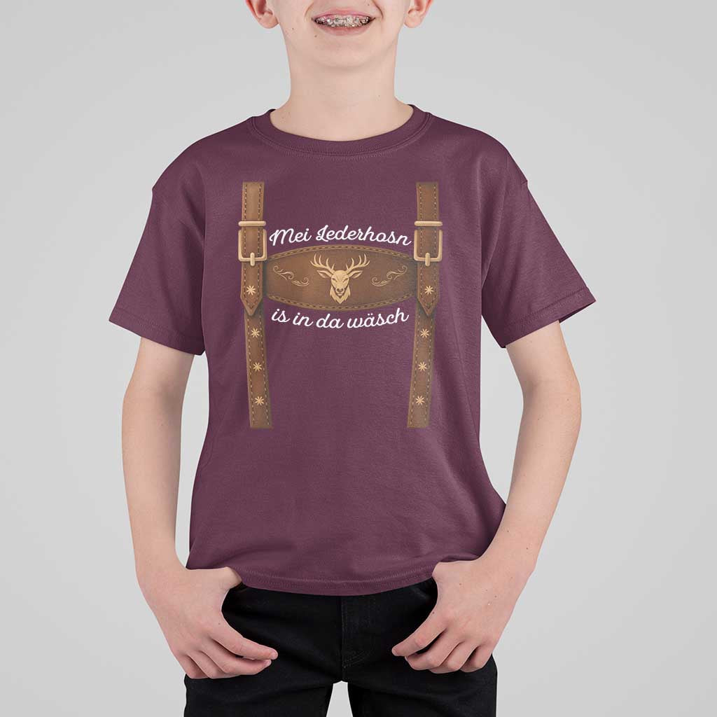 Funny Lederhosen Costume Alternative for Oktoberfest T Shirt For Kid Mei Lederhosn Is In Da Wasch - Wonder Print Shop