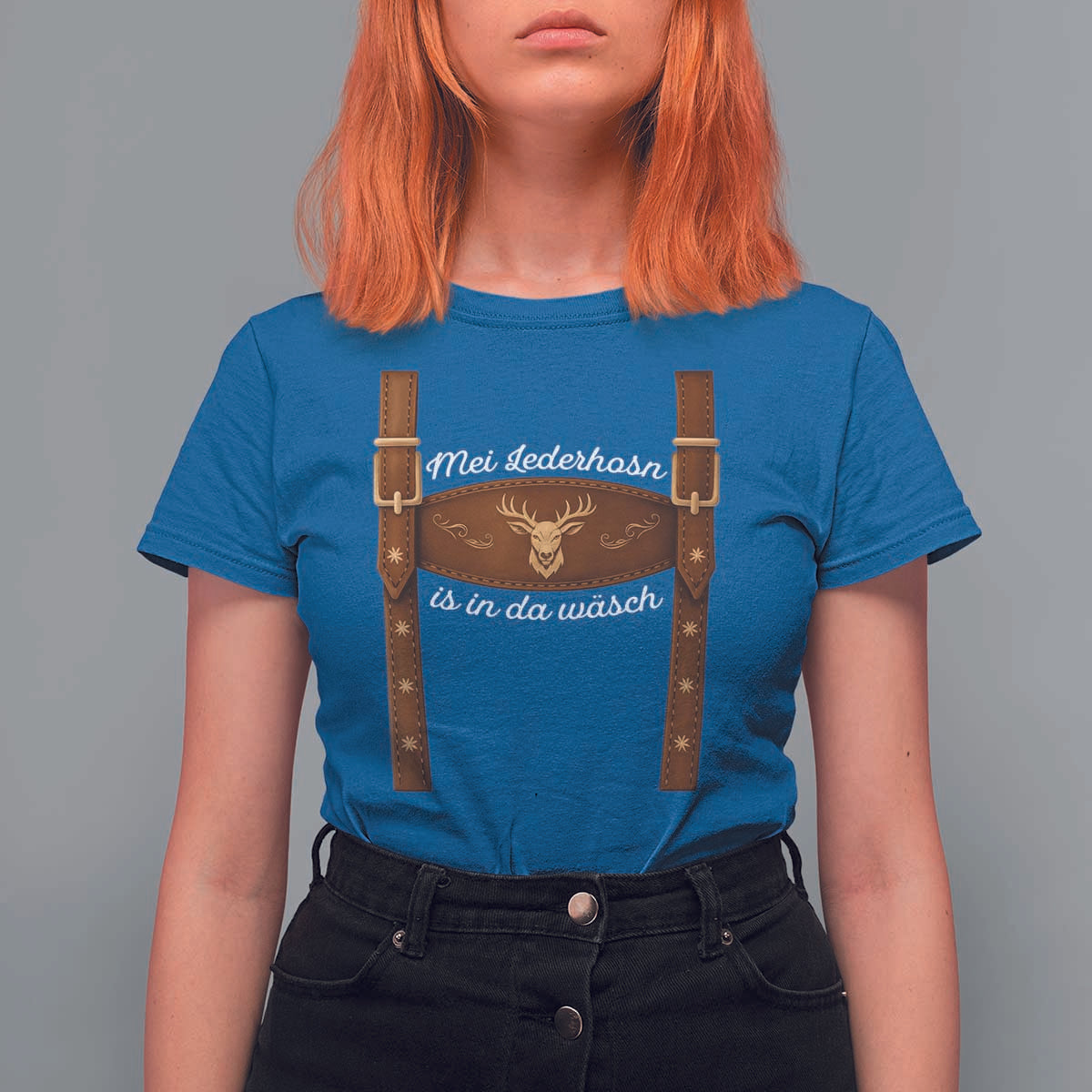Funny Lederhosen Costume Alternative for Oktoberfest T Shirt For Women Mei Lederhosn Is In Da Wasch - Wonder Print Shop