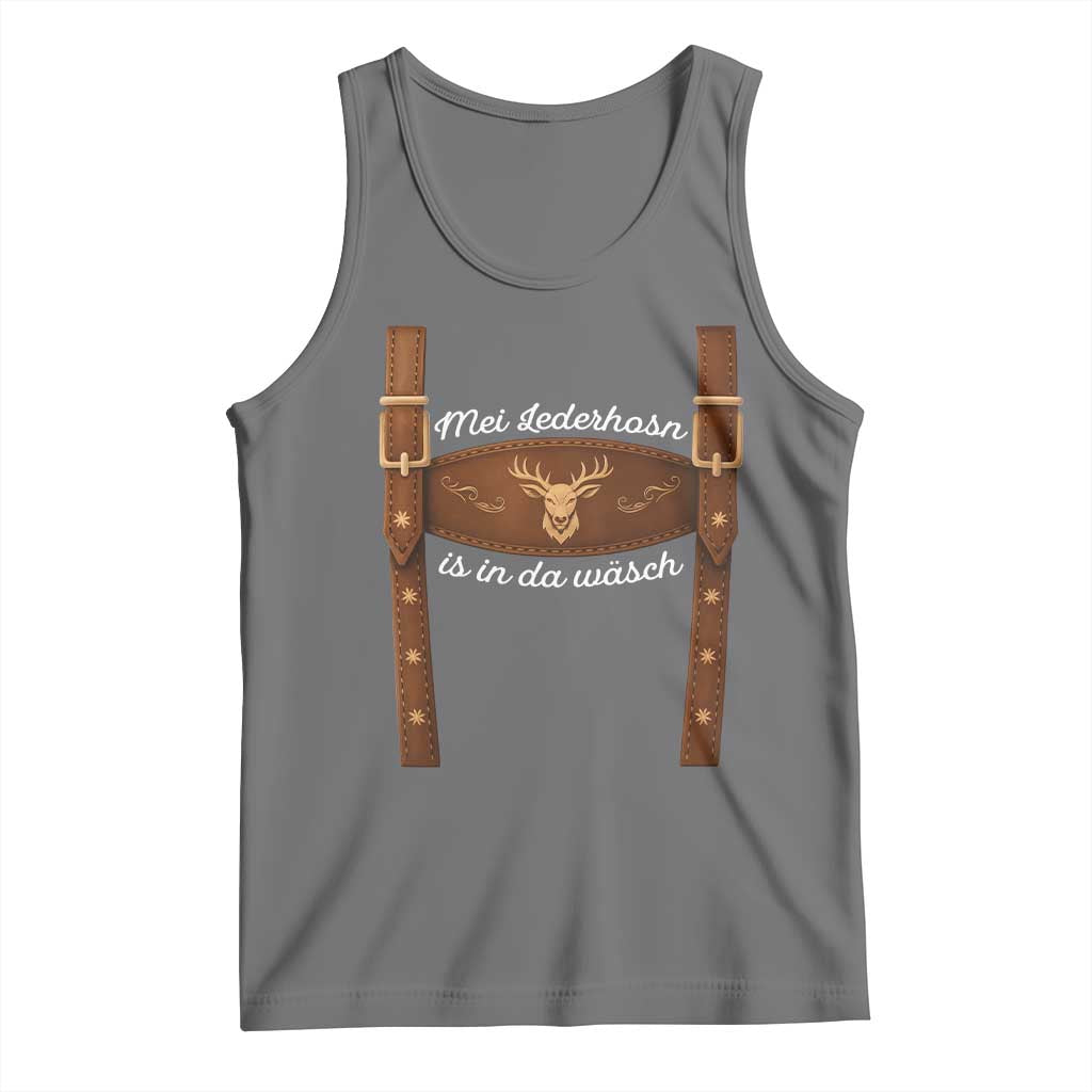 Funny Lederhosen Costume Alternative for Oktoberfest Tank Top Mei Lederhosn Is In Da Wasch - Wonder Print Shop