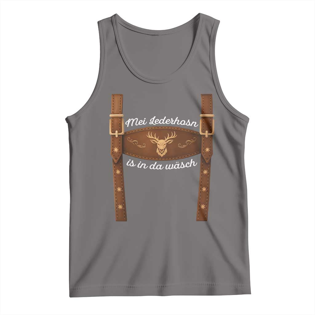 Funny Lederhosen Costume Alternative for Oktoberfest Tank Top Mei Lederhosn Is In Da Wasch - Wonder Print Shop