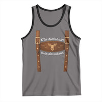 Funny Lederhosen Costume Alternative for Oktoberfest Tank Top Mei Lederhosn Is In Da Wasch - Wonder Print Shop