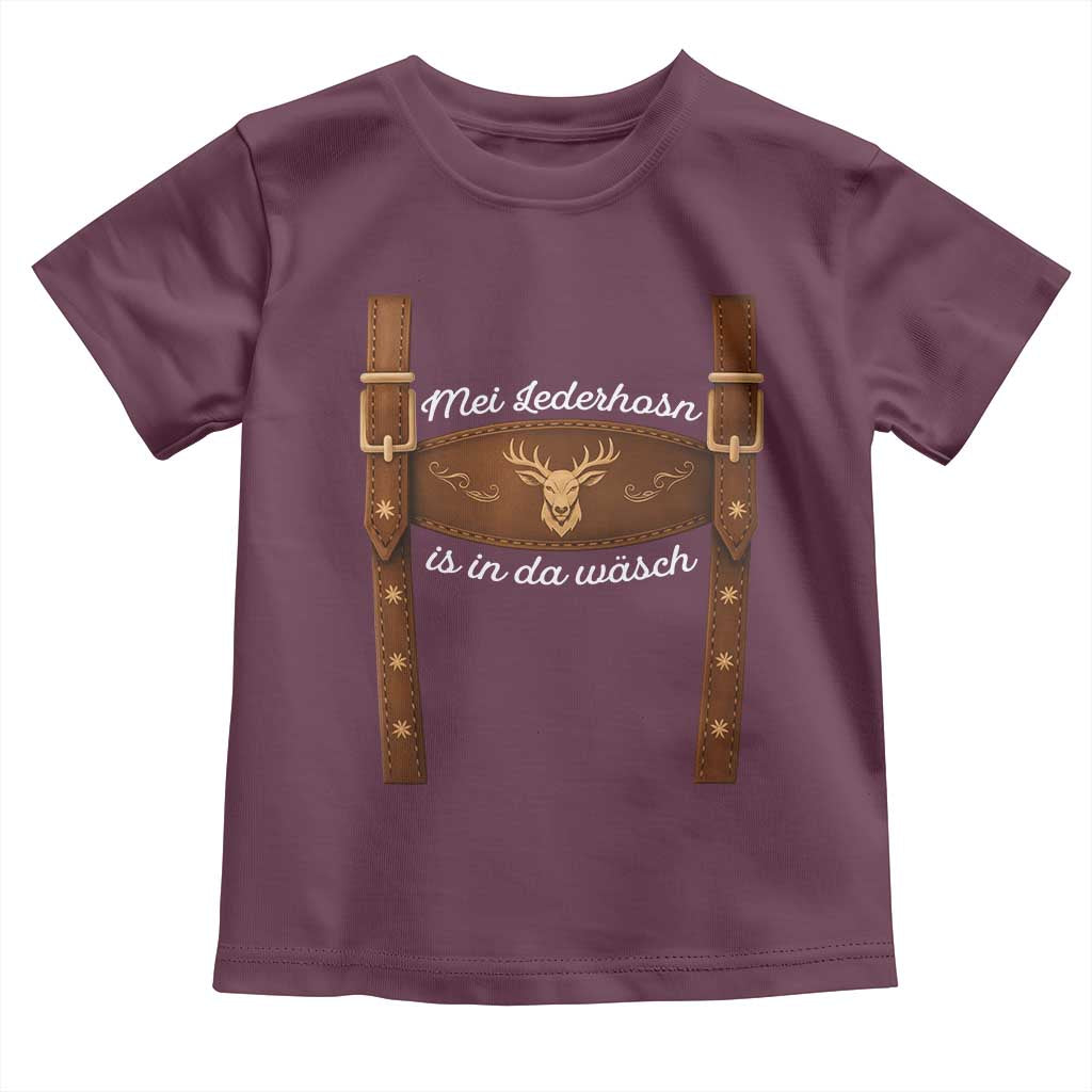 Funny Lederhosen Costume Alternative for Oktoberfest Toddler T Shirt Mei Lederhosn Is In Da Wasch - Wonder Print Shop