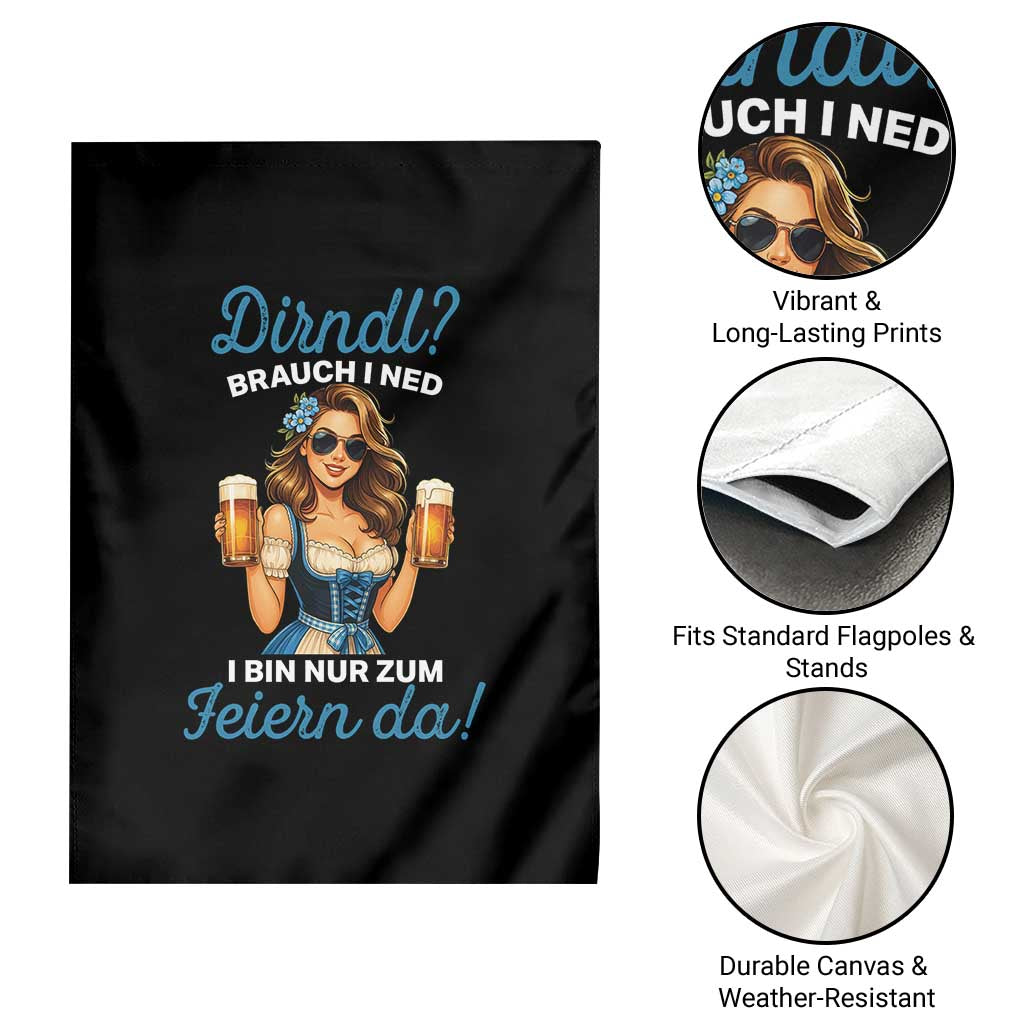 Funny Beer Girl Oktoberfest Garden Flag Dirndle I Bin Nur Zum Feiern Da Party - Wonder Print Shop