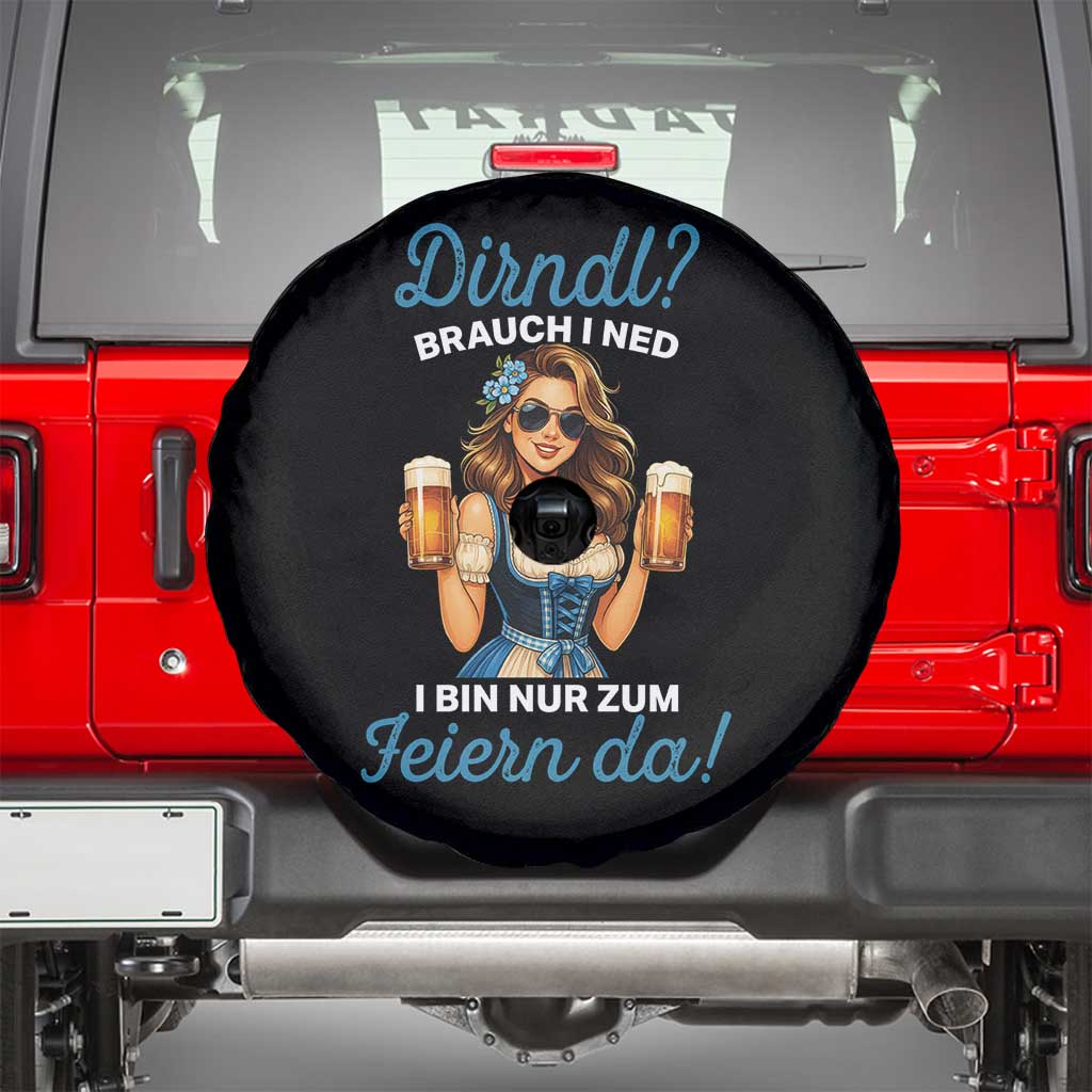 Funny Beer Girl Oktoberfest Spare Tire Cover Dirndle I Bin Nur Zum Feiern Da Party - Wonder Print Shop