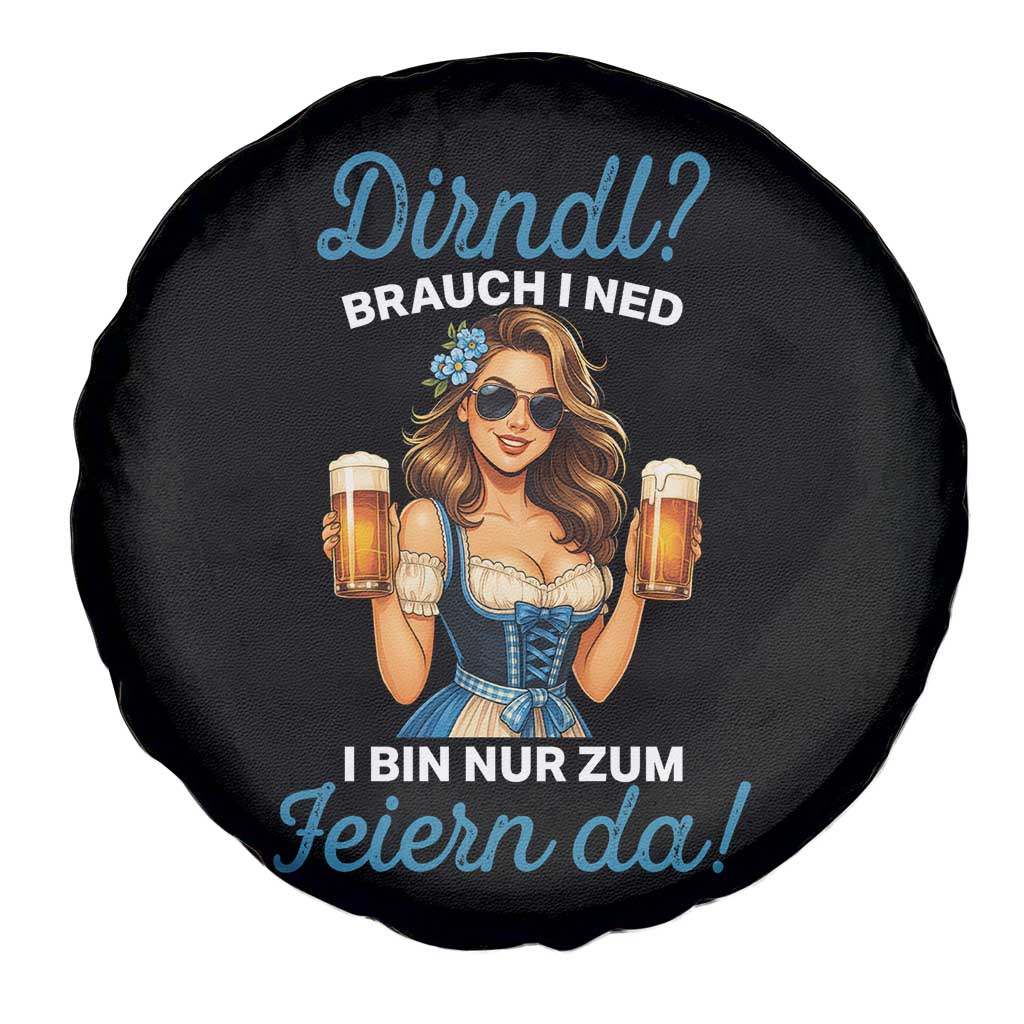 Funny Beer Girl Oktoberfest Spare Tire Cover Dirndle I Bin Nur Zum Feiern Da Party - Wonder Print Shop