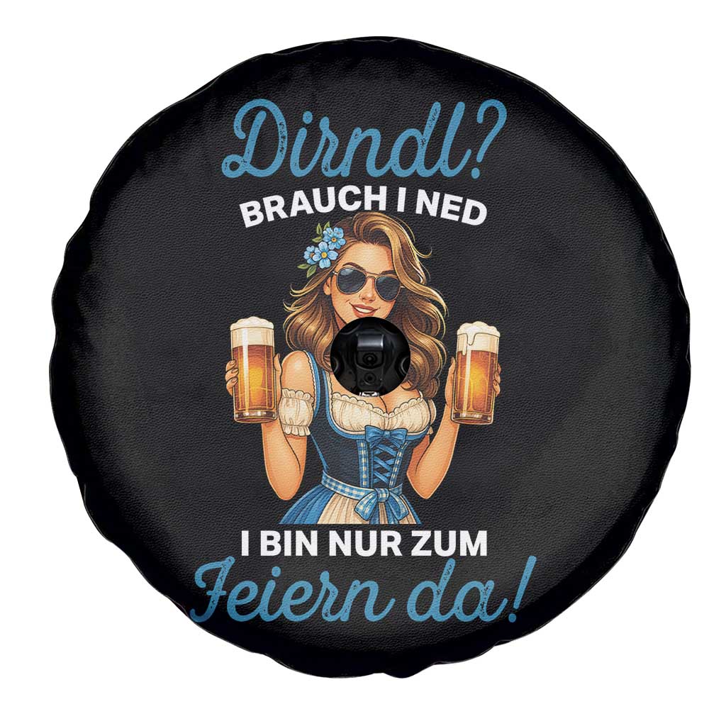 Funny Beer Girl Oktoberfest Spare Tire Cover Dirndle I Bin Nur Zum Feiern Da Party - Wonder Print Shop