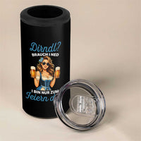 Funny Beer Girl Oktoberfest 4 in 1 Can Cooler Tumbler Dirndle I Bin Nur Zum Feiern Da Party - Wonder Print Shop