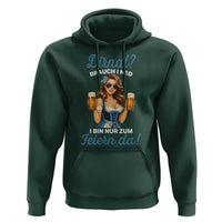 Funny Beer Girl Oktoberfest Hoodie Dirndle I Bin Nur Zum Feiern Da Party - Wonder Print Shop