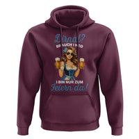 Funny Beer Girl Oktoberfest Hoodie Dirndle I Bin Nur Zum Feiern Da Party - Wonder Print Shop