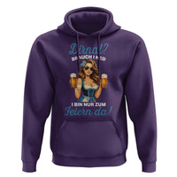 Funny Beer Girl Oktoberfest Hoodie Dirndle I Bin Nur Zum Feiern Da Party - Wonder Print Shop