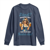 Funny Beer Girl Oktoberfest Long Sleeve Shirt Dirndle I Bin Nur Zum Feiern Da Party - Wonder Print Shop