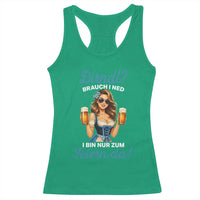 Funny Beer Girl Oktoberfest Racerback Tank Top Dirndle I Bin Nur Zum Feiern Da Party - Wonder Print Shop