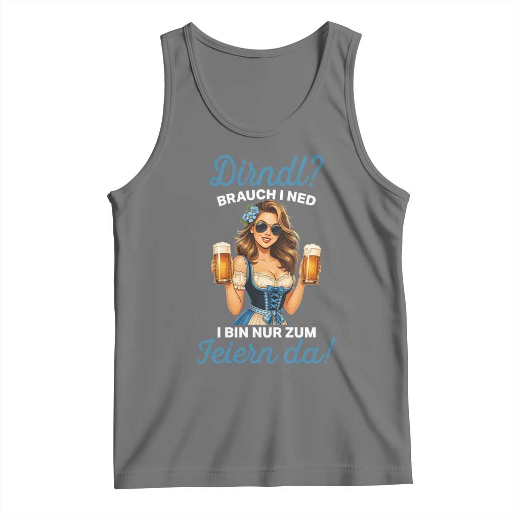 Funny Beer Girl Oktoberfest Tank Top Dirndle I Bin Nur Zum Feiern Da Party - Wonder Print Shop