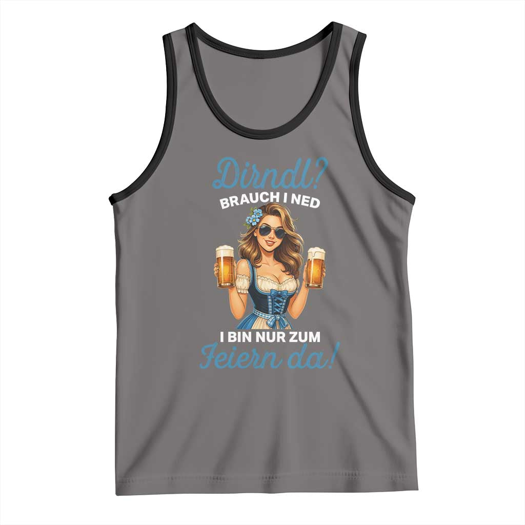Funny Beer Girl Oktoberfest Tank Top Dirndle I Bin Nur Zum Feiern Da Party - Wonder Print Shop