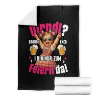Funny Cute Girl Oktoberfest Throw Blanket Dirndle I Bin Nur Zum Feiern Da Party - Wonder Print Shop