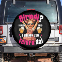 Funny Cute Girl Oktoberfest Spare Tire Cover Dirndle I Bin Nur Zum Feiern Da Party - Wonder Print Shop