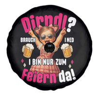 Funny Cute Girl Oktoberfest Spare Tire Cover Dirndle I Bin Nur Zum Feiern Da Party - Wonder Print Shop