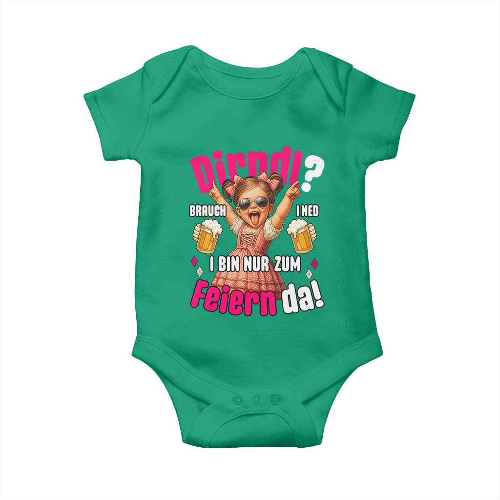 Funny Cute Girl Oktoberfest Baby Onesie Dirndle I Bin Nur Zum Feiern Da Party - Wonder Print Shop