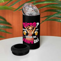 Funny Cute Girl Oktoberfest 4 in 1 Can Cooler Tumbler Dirndle I Bin Nur Zum Feiern Da Party - Wonder Print Shop