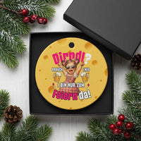 Funny Cute Girl Oktoberfest Ceramic Ornament Dirndle I Bin Nur Zum Feiern Da Party - Wonder Print Shop