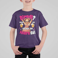Funny Cute Girl Oktoberfest T Shirt For Kid Dirndle I Bin Nur Zum Feiern Da Party - Wonder Print Shop