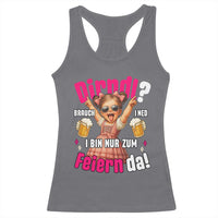 Funny Cute Girl Oktoberfest Racerback Tank Top Dirndle I Bin Nur Zum Feiern Da Party - Wonder Print Shop