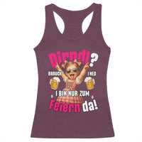 Funny Cute Girl Oktoberfest Racerback Tank Top Dirndle I Bin Nur Zum Feiern Da Party - Wonder Print Shop