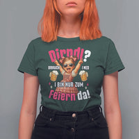 Funny Cute Girl Oktoberfest T Shirt For Women Dirndle I Bin Nur Zum Feiern Da Party - Wonder Print Shop