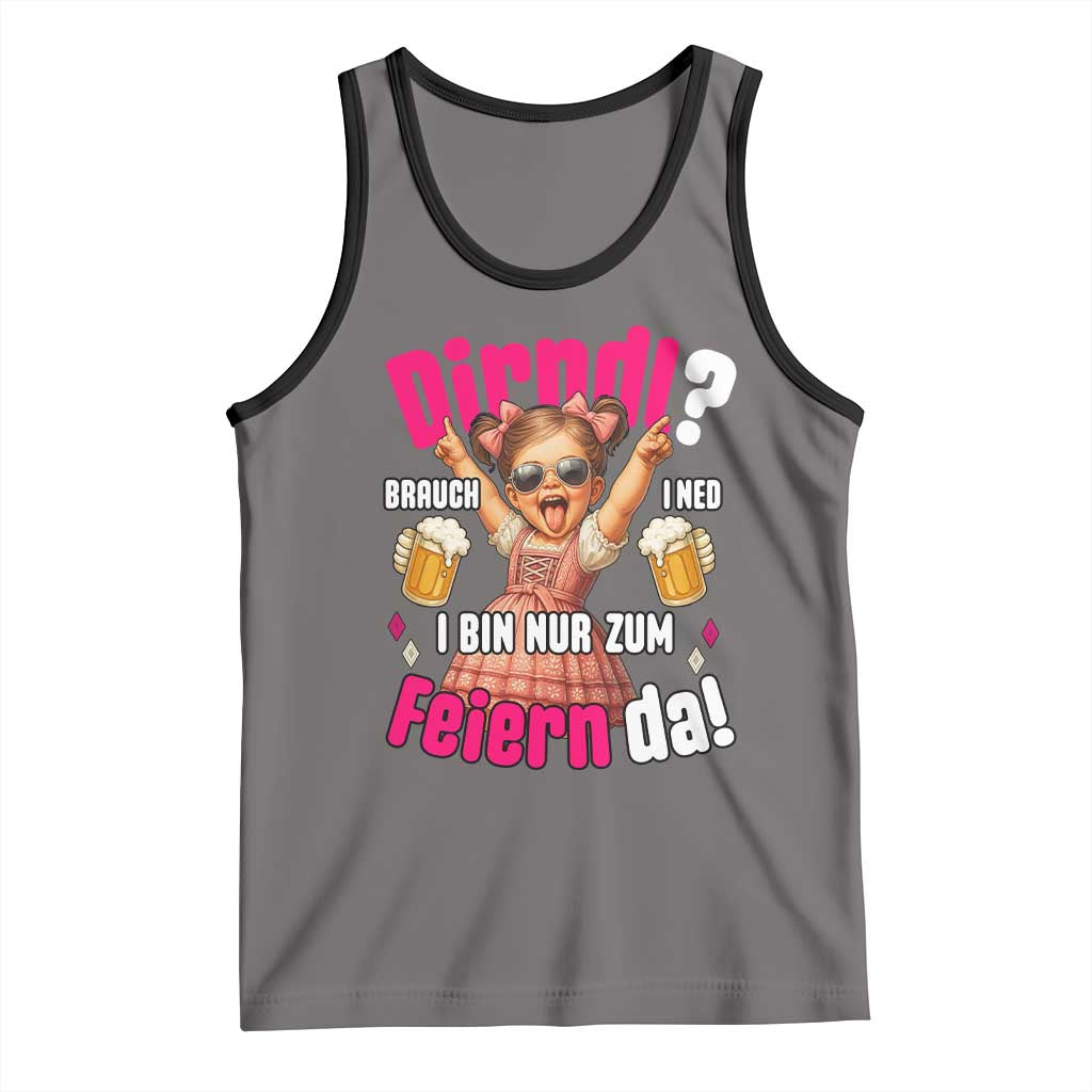 Funny Cute Girl Oktoberfest Tank Top Dirndle I Bin Nur Zum Feiern Da Party - Wonder Print Shop
