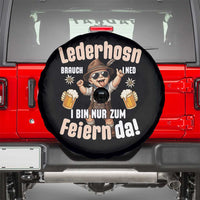 Funny Cute Boy Lederhosen Oktoberfest Spare Tire Cover Lederhosn I Bin Nur Zum Feiern Da Party - Wonder Print Shop