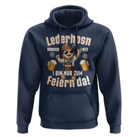 Funny Cute Boy Lederhosen Oktoberfest Hoodie Lederhosn I Bin Nur Zum Feiern Da Party - Wonder Print Shop